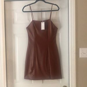 Mini leather chocolate brown dress size large